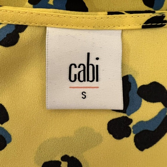 CAbi Sunny Limited Edition Yellow Leopard Print Tie Front Cardigan Style Top - S - Picture 6 of 7